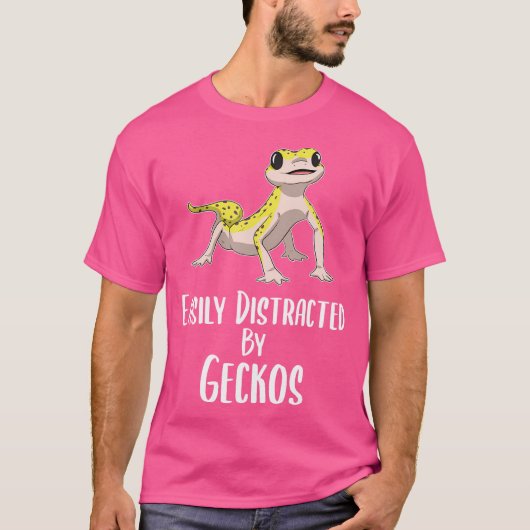 Gemakkelijk afgeleid door gekko's Leopard Gecko Lo T-shirt (Voorkant)