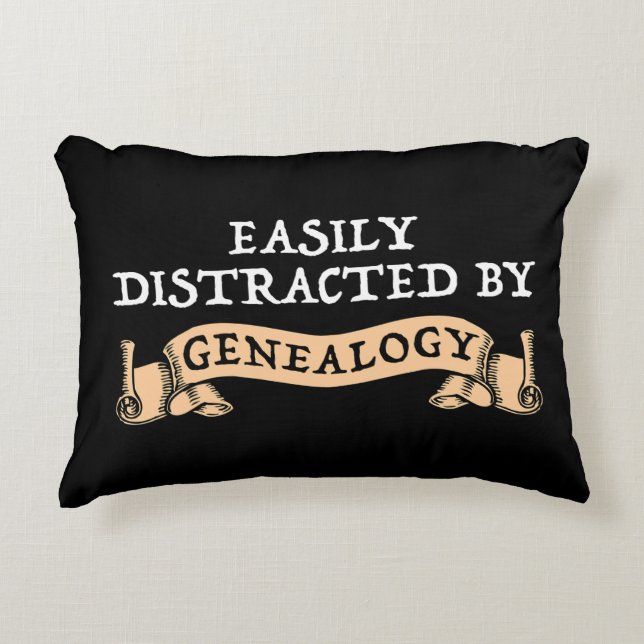 Gemakkelijk Afgeleid Door Genealogie Accent Kussen (Voorkant)