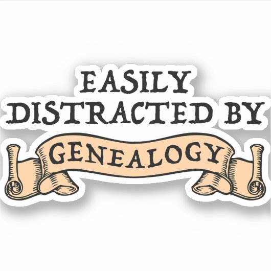 Gemakkelijk Afgeleid Door Genealogie Sticker (Voorkant)