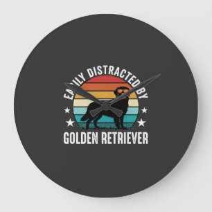 Gemakkelijk afgeleid door Golden Retriever Retro Z Grote Klok