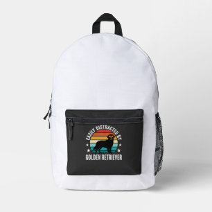 Gemakkelijk afgeleid door Gouden Retriever Retro Z Bedrukte Rugzak