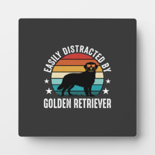 Gemakkelijk Afgeleid door Gouden Retriever Retro Z Fotoplaat