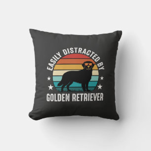 Gemakkelijk afgeleid door Gouden Retriever Retro Z Kussen