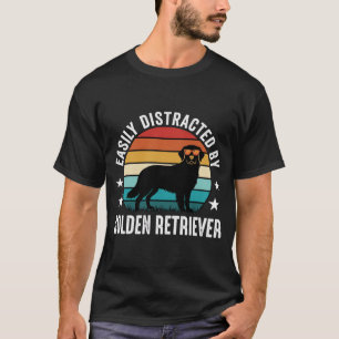 Gemakkelijk afgeleid door Gouden Retriever Retro Z T-shirt