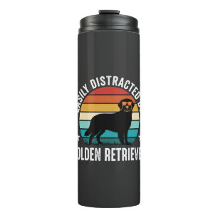 Gemakkelijk afgeleid door Gouden Retriever Retro Z Thermosbeker