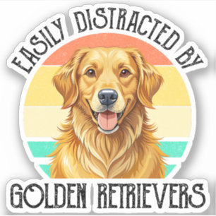 Gemakkelijk Afgeleid Door Gouden Retrievers Sticker