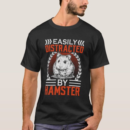 Gemakkelijk afgeleid door Hamster Boys Meisjes Gra T-shirt (Voorkant)
