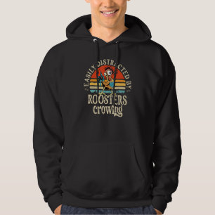 Gemakkelijk Afgeleid door Hanen die Kraaien Kippen Hoodie