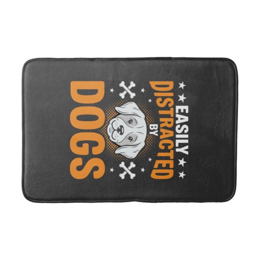 Gemakkelijk Afgeleid Door Honden Badmat (Voorkant)