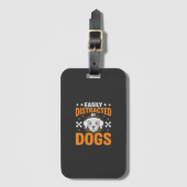 Gemakkelijk Afgeleid Door Honden Bagagelabel (Voorkant (verticaal))