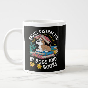 Gemakkelijk Afgeleid door Honden en Boeken Grappig Grote Koffiekop