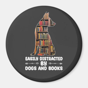 Gemakkelijk Afgeleid Door Honden En Boeken Grappig Magneet