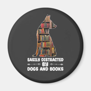 Gemakkelijk Afgeleid Door Honden En Boeken Grappig Magneet