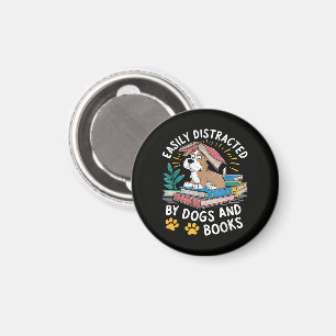 Gemakkelijk Afgeleid door Honden en Boeken Grappig Magneet