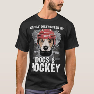 Gemakkelijk Afgeleid Door Honden En Hockey Grappig T-shirt