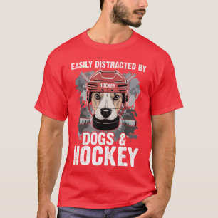 Gemakkelijk Afgeleid Door Honden En Hockey Grappig T-shirt