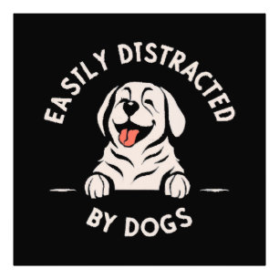 Gemakkelijk afgeleid door honden foto afdruk