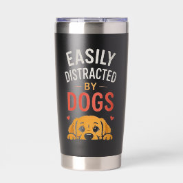 Gemakkelijk Afgeleid Door Honden Grappig Hondenlie Geïsoleerde Drinkbeker