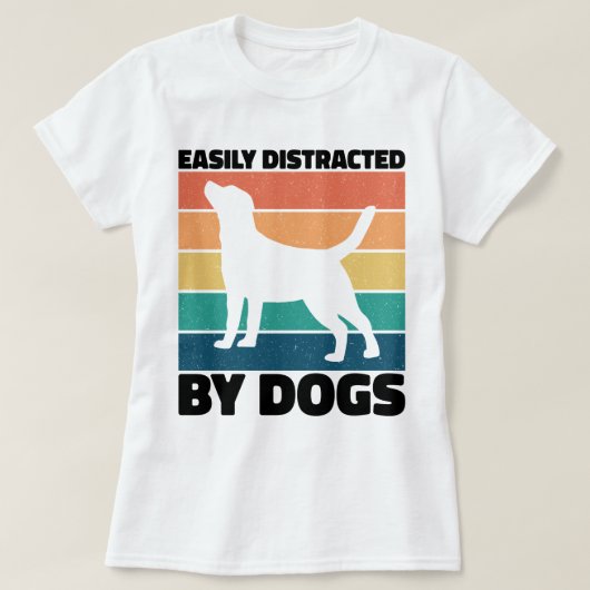 Gemakkelijk Afgeleid Door Honden Hond Verjaardag M T-shirt (Design voorkant)