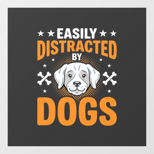 Gemakkelijk Afgeleid Door Honden Raamsticker (Vel)