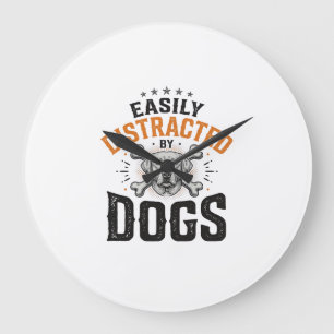Gemakkelijk Afgeleid Door Honden Vintage Hondenlie Grote Klok