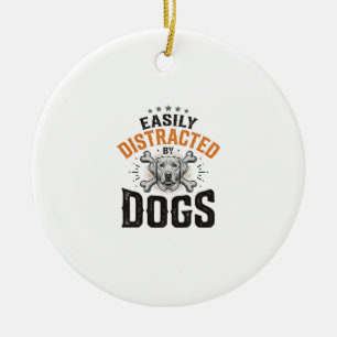 Gemakkelijk Afgeleid Door Honden Vintage Hondenlie Keramisch Ornament