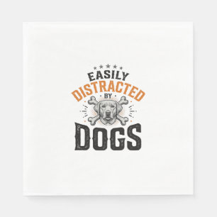 Gemakkelijk Afgeleid Door Honden Vintage Hondenlie Servet