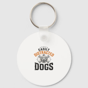 Gemakkelijk Afgeleid Door Honden Vintage Hondenlie Sleutelhanger