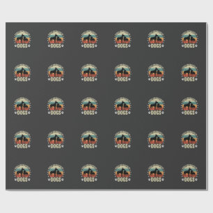 Gemakkelijk Afgeleid door Honden Vintage Retro Zon Cadeaupapier