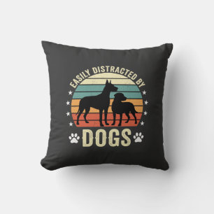 Gemakkelijk Afgeleid door Honden Vintage Retro Zon Kussen