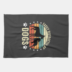 Gemakkelijk Afgeleid door Honden Vintage Retro Zon Theedoek