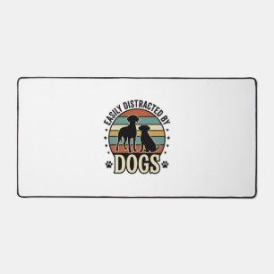 Gemakkelijk Afgeleid door Honden Vintage Silhouet  Bureaumat