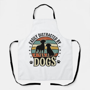 Gemakkelijk Afgeleid door Honden Vintage Silhouet  Schort