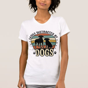 Gemakkelijk Afgeleid door Honden Vintage Silhouet T-shirt