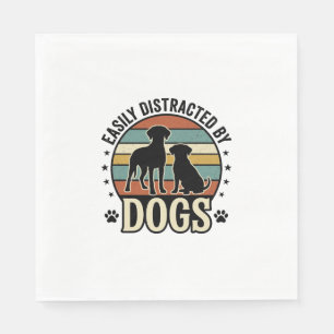 Gemakkelijk afgeleid door honden Vintage Silhouett Servet