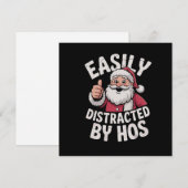 Gemakkelijk afgeleid door Hos Funny Christmas Part Feestdagenkaart (Voorkant / Achterkant)