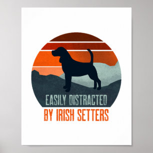 Gemakkelijk Afgeleid Door Ierse Setters Honden Uit Poster