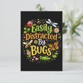 Gemakkelijk afgeleid door insecten bedankkaart (Staand voorkant)