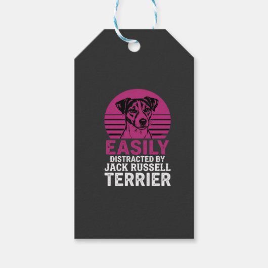 Gemakkelijk Afgeleid Door Jack Russell Terrier Cadeaulabel (Voorkant)