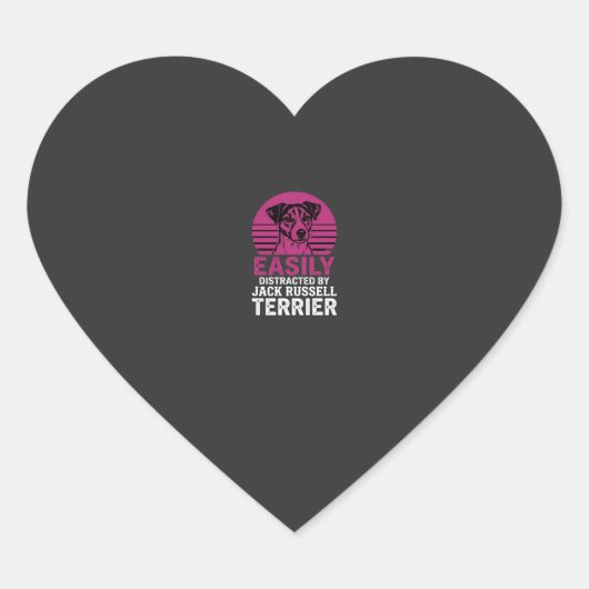 Gemakkelijk Afgeleid Door Jack Russell Terrier Hart Sticker (Voorkant)