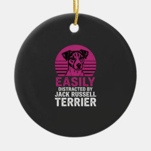 Gemakkelijk Afgeleid Door Jack Russell Terrier Keramisch Ornament