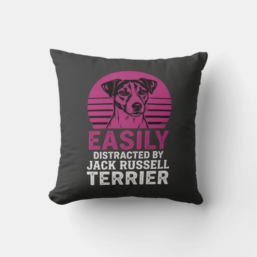 Gemakkelijk Afgeleid Door Jack Russell Terrier Kussen (Voorkant)