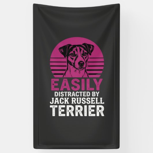 Gemakkelijk Afgeleid Door Jack Russell Terrier Spandoek (Verticaal)