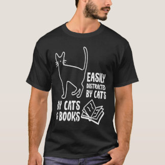 Gemakkelijk Afgeleid Door Katten Boeken Lezende Bo T-shirt
