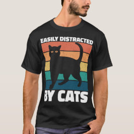 Gemakkelijk Afgeleid Door Katten Cute Kitten Kat E T-shirt