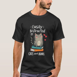 Gemakkelijk Afgeleid door Katten en Boeken Aardige T-shirt