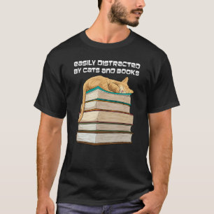 Gemakkelijk Afgeleid Door Katten En Boeken Boek Le T-shirt