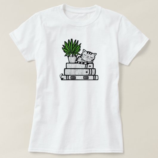 Gemakkelijk afgeleid door katten en boeken | Boeke T-shirt (Design voorkant)