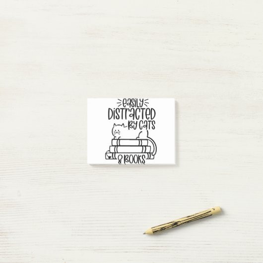 Gemakkelijk afgeleid door katten en boeken Cat Fun Post-it® Notes (Op bureau)