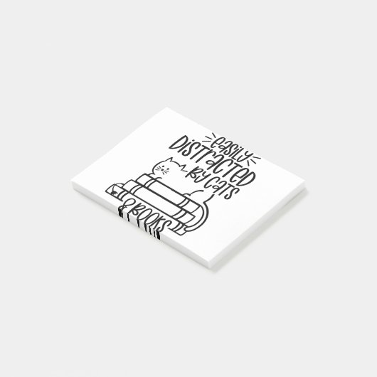 Gemakkelijk afgeleid door katten en boeken Cat Fun Post-it® Notes (Schuin)